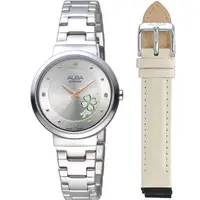 在飛比找PChome24h購物優惠-ALBA 雅柏 幸運草時尚套組腕錶(AH8569X1)30m