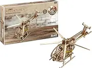 Revell 00611 - Tiny Adventures - Helicopter - 1:30 Scale Wooden Model Kit - with Pull Back & Go Engine - Rotor Width 30cm