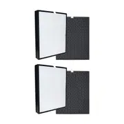 2pcs FY3432/10 Active Carbon & 2pcs FY3433/10 HEPA Filter, Compatible with Philips NanoProtect 3000 and 3000i Series Air Purifiers
