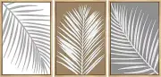 Tropical Palm Leaf Wall Art Framed Canvas Prints Set of 3 Minimalist Decor