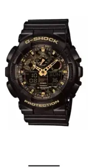 Casio G-Shock Analog/Digital Camo Dial Black Watch GA-100CF-1A9 / GA100CF-1A9