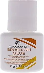 Cuccio Pro Brush On Nail Glue - A Very Professional Resin Glue With A Brush - Fast Drying Formula Guarantees A Perfect Bond - Ideal For Tips, Decorations And Artificial Nail Repairs - 6 G