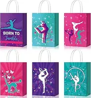 24 Pcs Gymnastics Goodie Bags Gymnastics Birthday Party Supplies Gymnastics Party Favors Gymnastics Paper Bags Gymnastics Birthday Party Decor for Kids Birthday Baby Shower Party (Stylish Style)