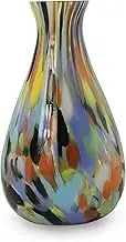 NOVICA Multicolor Confetti Hand Blown Murano Style Art Glass Vase, 'Carnival Colors'