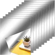 [Zonon] Flexible Mirror Sheets Self Adhesive Non Glass Mirror Tiles Mirror Stickers for Home Wall Decor (10 Pieces, 10 x 12 Inches)