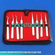 ODM Swiss Jeweler Forceps Eyelash Extension Tweezers 8 Pieces Lash Tools