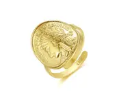 ANGORA Gold Layered Roman Coin Ring (Adjustable)