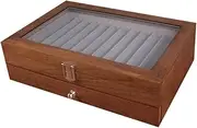 23 Grid Walnut Pen Storage Case Luxury 2 Layer Pen Display Organizer Transparent Window Fountain Box Pen-Collection