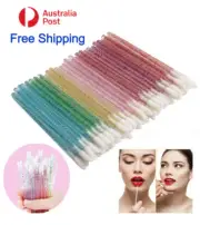 Disposable Glitter Lip Brush Applicator Tool Gloss Wand Lipstick Wand Brushes AU