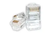 Astrotek RJ45 Jack Connector Modular Plug Crimp 8P8C CAT5e LAN Network Ethernet Head 2 Prong Blade 3u inch Transparent (20 pack)