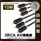 3RCA 無氧銅 3對3 RCA影音訊號線 撥放器 AV傳輸線 10米 15米 小齊的家