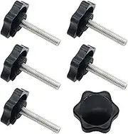 LifCratms 6 Pieces M6 x 30mm Thread Star Knobs, Plastic Hex Shaped Clamping Knob Handle Hand Tightening Screw Knob for Umbrella Base Replacement