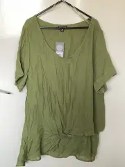 Autograph Women’s Short Sleeve Leaf Green Top - Size 16 NWT