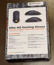 Cyberpower PC Elite M2 Wired Black Gaming Mouse RGB 6-Color 6 Buttons MO-131-302
