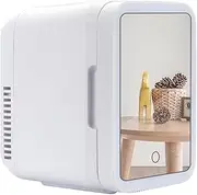 4L Mini Car Refrigerator Cosmetics Beauty Fridge With Mirror 12V 220V Car Home Ice Box Cooler and Warmer Storage Camping Travel(4L-UK)