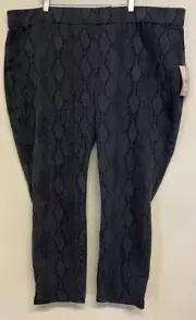 NEW size 24W NYDJ pull on skinny ankle slit gray Diamondback