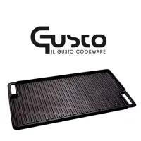 在飛比找momo購物網優惠-【GUSTO】鑄鐵無塗層雙面煎烤盤