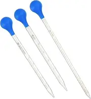 uxcell Graduated Dropper Pipettes Kit, 3 Pack 5ml/10ml/25ml Borosilicate Glass Pipette with Rubber Squeeze Bulb for Transfer Liquid for Lab, Chemistry