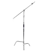 C-Stand Silver w/ Arm, Grips & Sliding Leg
