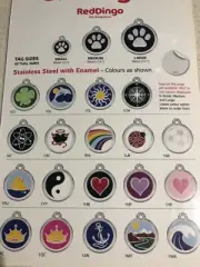 RED DINGO SOLID STAINLESS STEEL ENGRAVED CAT/DOG ID TAG - FREE POSTAGE - PFP09