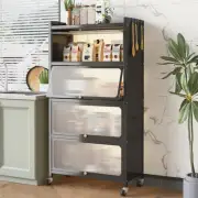 5 Tier Pantry Storage Cabinet Baker Racks for Kitchen with Storage Kitchen Pa...