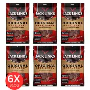 6x Jack Link's Original Beef Jerky Protein Snacks Made In New Zealand 310g Jumbo