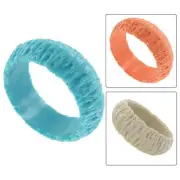 Round Textured Bangle Bracelet Womens Standard Size Choice Off White Blue Orange