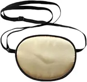 Beige Silk Eye Patch Adjustable Single Eye Patch for Lazy Eye Strabismus Amblyopia