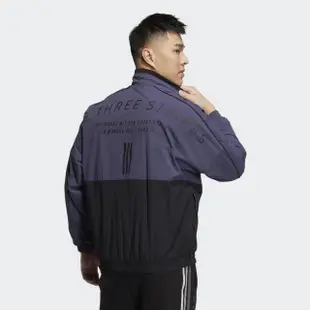 【adidas 愛迪達】運動服 休閒外套 男外套 黑紫 WRD WOV JKT(HM2694)