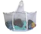 Large Soft Nylon Mesh Laundry Basket with Handles Portable and Collapsible Fo...
