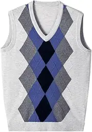 [Generic] Men's Argyle V-Neck Sweater Vest