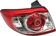 Car Red Rear Tail Light Cover Brake Lamp Shell, Compatible With Hyundai Santa Fe 2010-2012(Left outside)