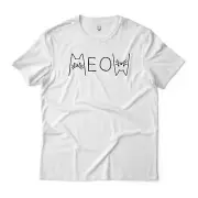 Whimsical Cat Face MEOW Graphic T-Shirt