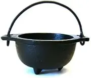 Cast Iron Cauldron w/Handle, Ideal for smudging, Incense Burning, Ritual Purpose, Decoration, Candle Holder, etc. (4" Diameter Handle to Handle, 2.5" Inside Diameter)