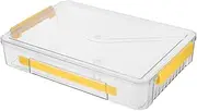 FUNNETOYU Clear Document Organizer Box Holder for Id Cards Portable Project Case with Handle Clear Storage Box File Document Protector Container