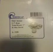 Whitecap S-1936 Chair Gimbal C.P. Brass Tube Mount 4-Way Swivel-BRAND NEW-SHIP24