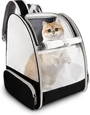 Cat Backpack Carrier,Pet Carrier Airline Approved for Small Dog Cat Puppy Kitten Bunny,Ventilated Mesh Design Animal Backpack for Hiking Camping Travel Bag (Black)