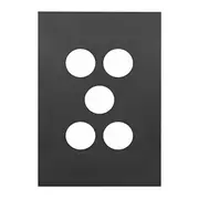 Hager WBQSP5-MB Finesse Series Grid Plate & Cover, Switch Plate, 5 Gang, Less Mech, Flush, Vertical/Horizontal, Matt Black