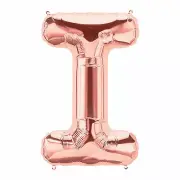 "I" SHAPED ROSE GOLD MYLAR BALLOON 34IN, Party Decor, 1 Piece