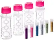 BubbleJazz DIY Amazing Glitter Blow Bubbles 4-pack Kit