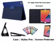 iPad 8th Gen Screen Protector/Folding Flip PU Leather Cover Case