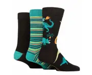 LAZY PANDA Men's 3PK Bamboo Novelty Socks - Dinosaur