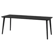 LISABO table, black/ash veneer, 200x78 cm