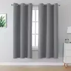 Solid Blackout Curtains for Bedroom 72 Inches Long Room Darkening Grey Gromme...