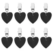 8Pcs Marble Tablecloth Weights with Metal Clip Heart Shape, Black