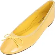 [Feversole] Women's Macaroon Colorful Memory Foam Cushion Insock Patent Ballet Flat