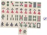 NAMOARLY Mini Mahjong Set Portable Gaming Travel Mahjong Compact Lightweight Travel Game Prop for Camping Family Gatherings
