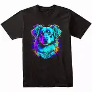 Aussie Shepherd Psychedelic Dog Art T-Shirt - Australian Shepherd Owner Gift