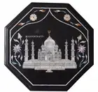 3'x3' Marble Dining Table Side Table Top Semi Precious Taj Mahal Hotel Decor