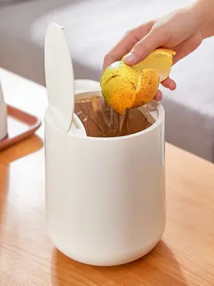 桌面垃圾桶帶蓋小紙簍可愛少女家用臥室客廳按壓式桌上垃圾筒